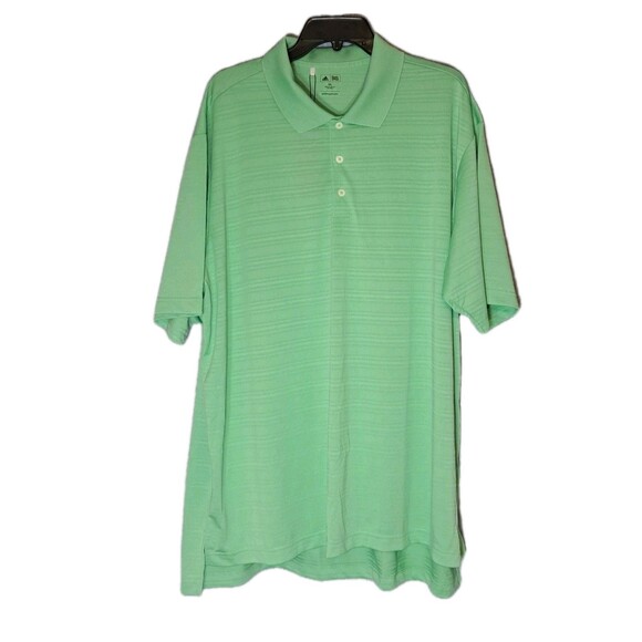 ADIDAS Golf NEW Men's Size 2XL XXL Dri Fit Polo Sport Shirt Green Stripe Coach - Picture 1 of 5